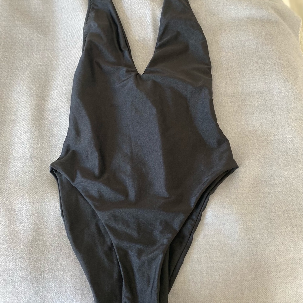 Gigi C Bikinis black one piece bathing suit, S